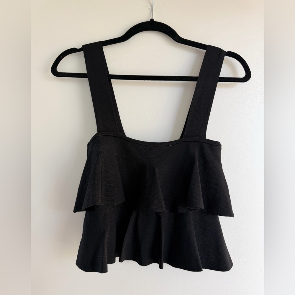 ZARA Tiered Knit Crop Top